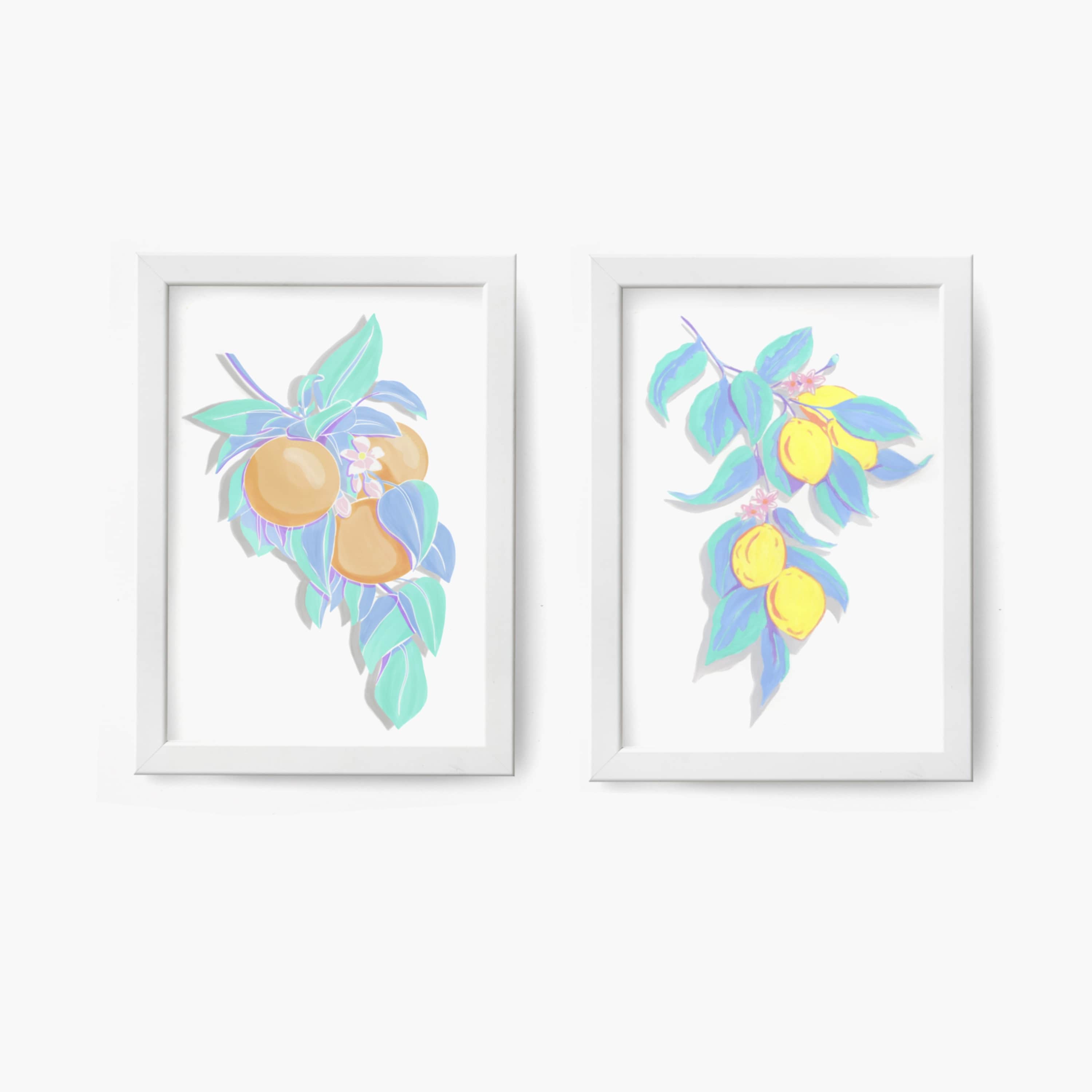 The Citrus Set of 2 Designs Painting by Number | Orange & Lemon